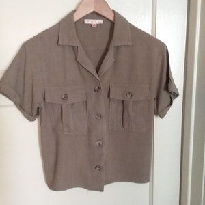 PEACHPUFF SHORT SLEEVE BLOUSE